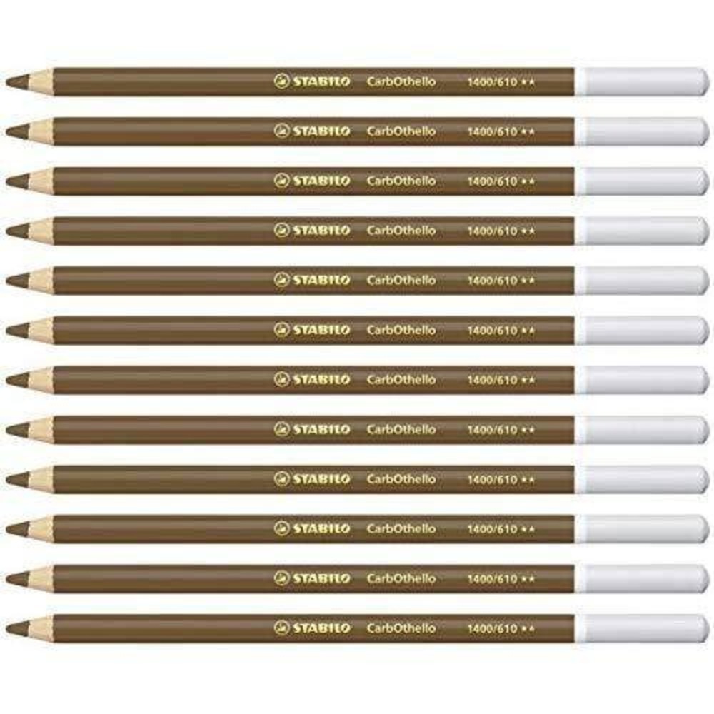 Stabilo CarbOthello Chalk-Pastel Pencil Umber 1400/610 Set of 12 Raw Umber